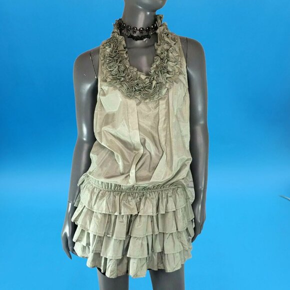 Ruffled Poets Tunic Top Pirate Gray Costume Masquerade Size 6 Von Lancelot Mardi - Picture 4 of 11